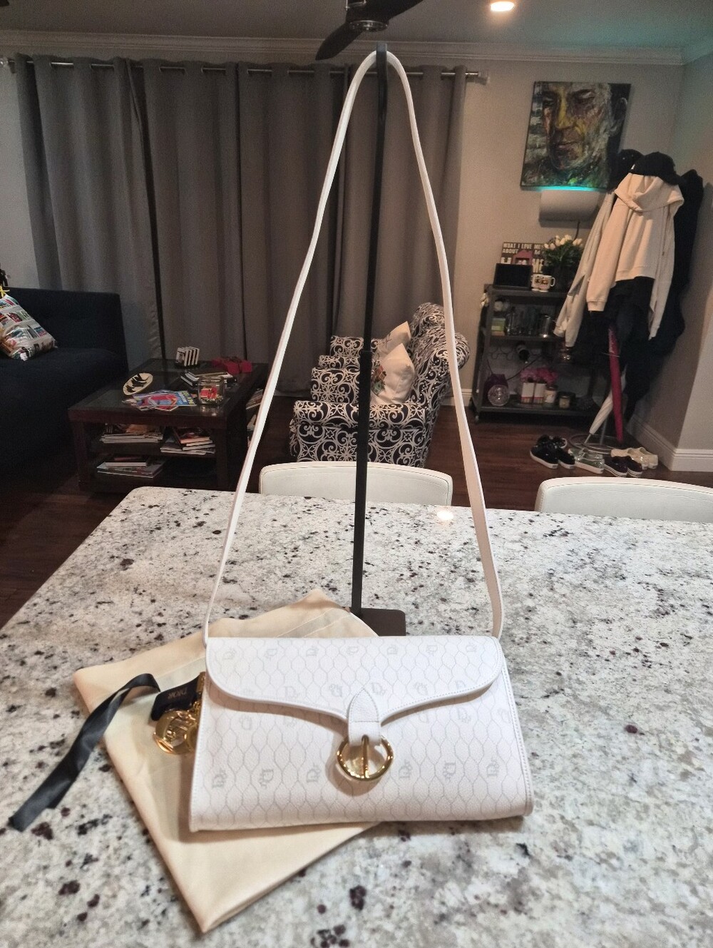 VINTAGE CHRISTIAN DIOR HONEYCOMB SHOULDER BAG